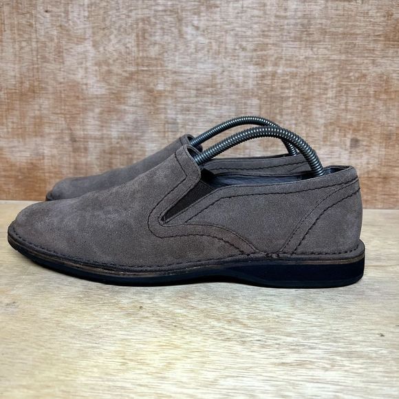 John Varvatos Brown Suede Leather Loafers Slip On Shoes 7631 Men Size 9 M - Picture 3 of 10